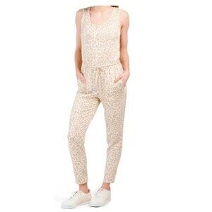 RACHEL ZOE Leopard Printed Scoop Neck Jumpsuit